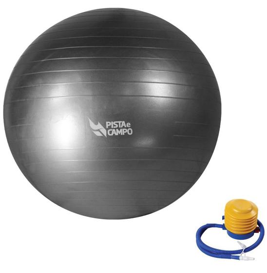 Bola de Ginástica Gym Ball Inflável Com Bomba 55cm - Cinza Menor preço em Bola de Ginástica Gym Ball Inflável Com Bomba 55cm - Cinza