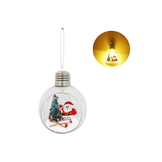 Imagem de Bola De Natal Aberta Decorativa C/ LED 9,5cm  Acrílico