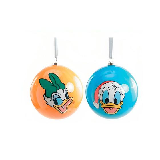 Imagem de Bola de Natal Decorada - Pato Donald e Daisy - 10cm - 2 unidades - Cromus - Rizzo