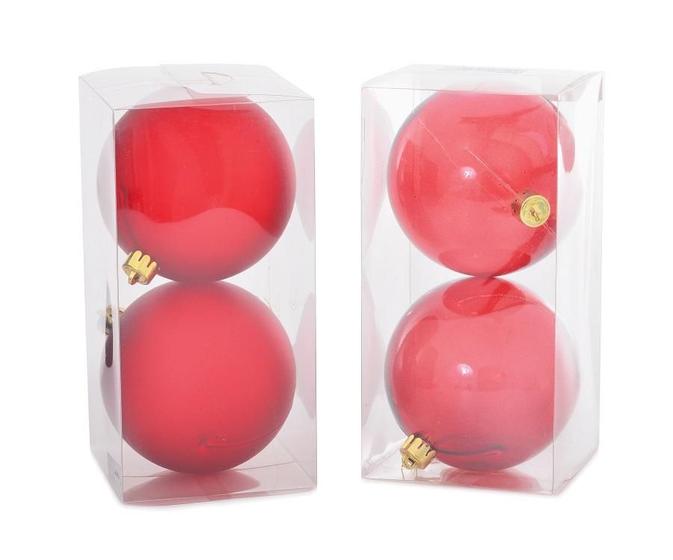 Imagem de Bola de Natal Fosca Transp LUKSUZ Sort. PT 2PCs 10 cm Decoração Árvore