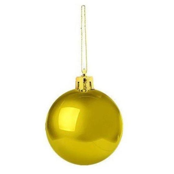 Imagem de Bola De Natal Lisa com 5 cm Dourada Decoração Enfeite Árvore