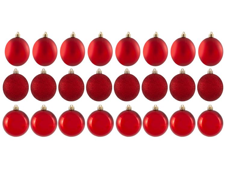 Imagem de Bola de Natal Vermelho 3cm 24 Unidades Cromus