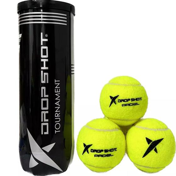 Imagem de Bola De Padel Drop Shot Tournament Pro Tubo Com 03 Bolinhas