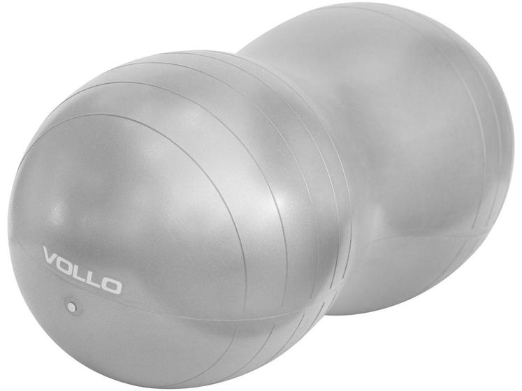 Imagem de Bola de Pilates Feijão 45cm com Bomba de Ar - Vollo VP1051 Cinza