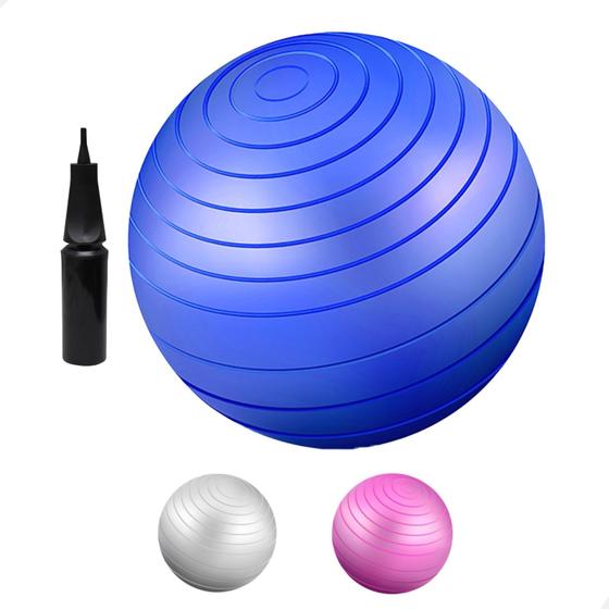 Imagem de Bola De Pilates Suíça 65 Cm Com Bomba Fisioterapia Yoga Academia