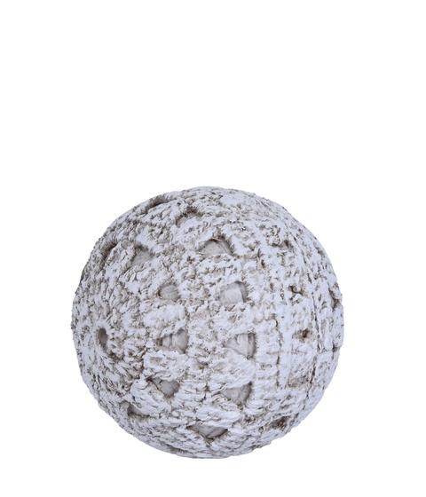 Imagem de Bola de resina decorativa na cor branca 8,5cm
