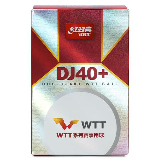 Imagem de Bola de Tênis de Mesa DHS DJ40+ Logo Pro Tour ITTF 03 Estrelas Pack com 06 Unidades Branca