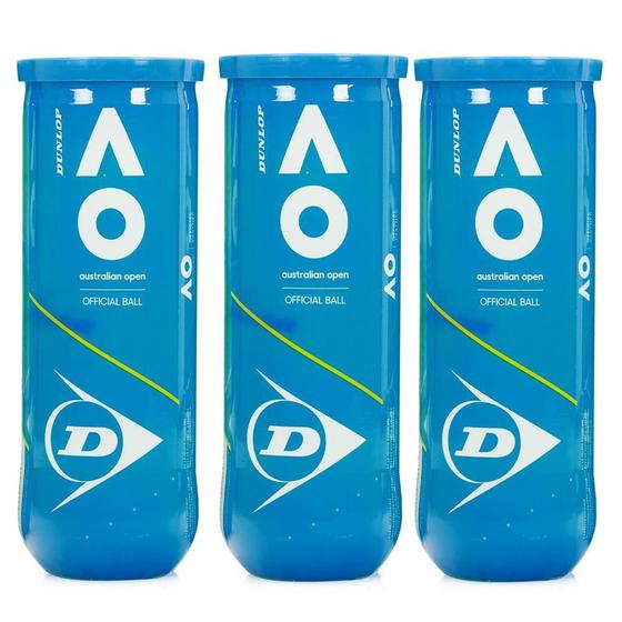 Imagem de Bola de Tênis Dunlop Australian Open - Pack com 3 tubos