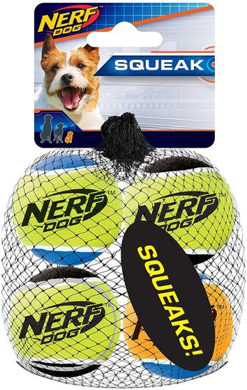 Imagem de Bola de Tênis Squeak para Cães Nerf Dog Pacote com 4