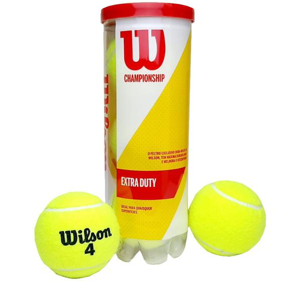 Imagem de Bola de Tênis Wilson Championship Extra Duty Tubo 3 bolas