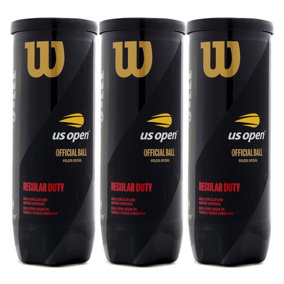 Imagem de Bola de Tênis Wilson US Open Regular Duty Saibro Pack com 3 Tubos