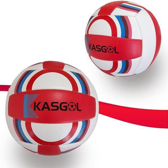 Imagem de Bola De Voleibol Kasgol Tamanho Oficial Branco E Vermelho