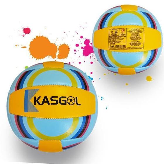 Imagem de Bola De Voleibol ul E Amarelo Tamanho Oficial Quadra/Praia