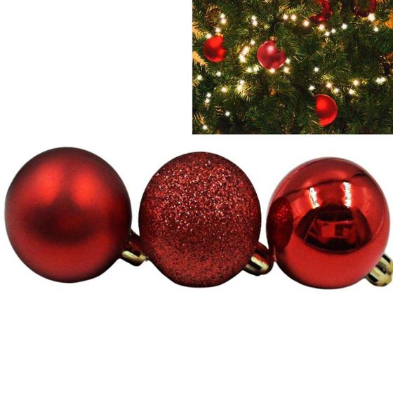 Imagem de Bola  decoração para arvore de natal kit 10 bolas vermelha - Art Christmas