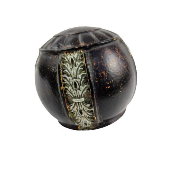 Imagem de Bola Decorativa De Resina Marrom 10cm Arabesco Decoração