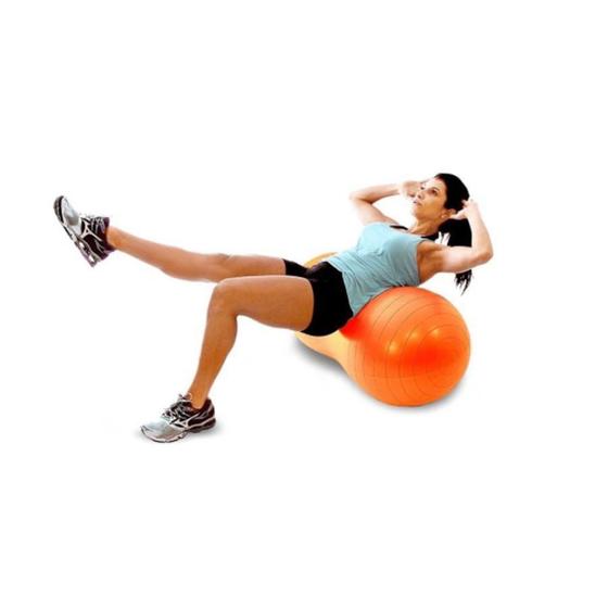 Imagem de Bola Feijão Com Bomba Fitness Premium Laranja 45cmx90cm - Hidrolight