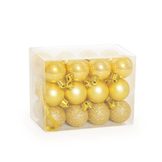 Imagem de Bola Fosca Texturizada Vazada Ouro 3cm - 24 Un