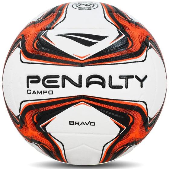 Imagem de Bola Futebol Campo Penalty Bravo XXIV Cor: Branco E Laranja