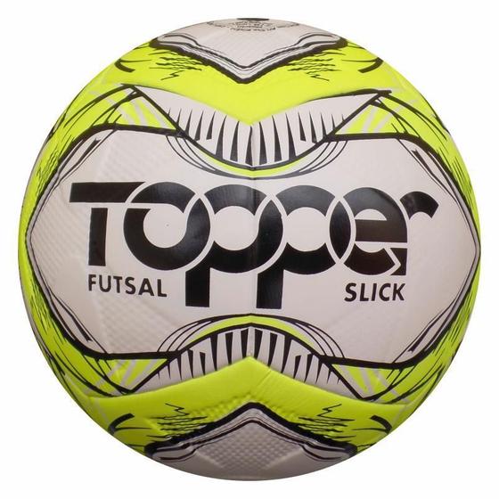 Imagem de Bola Futebol Futsal Salão Topper Slick Branco Com Azul