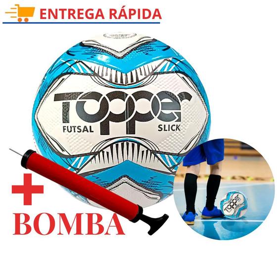 Imagem de Bola Futsal Topper Slick para Jogar Futebol de Salão + Bomba para Encher