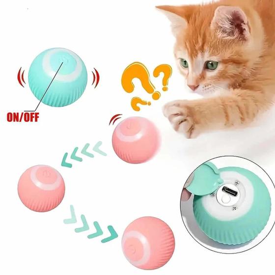 Imagem de Bola Giratória Inteligente Brinquedo Pet Gato Silicone Usb