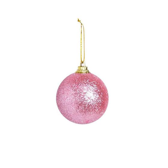 Imagem de Bola Glitter Rosa 04cm - 12 unidades - Cromus Natal - Rizzo