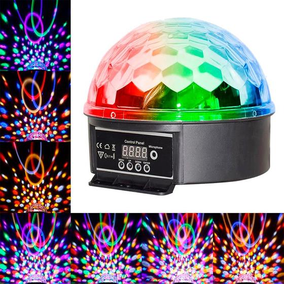 Imagem de Bola magica Globo Maluco Esfera de LED Rgb Holográfico 30w Dmx 6ch Ball Light Iluminação Balada Festa DJ Som Musica Strobo