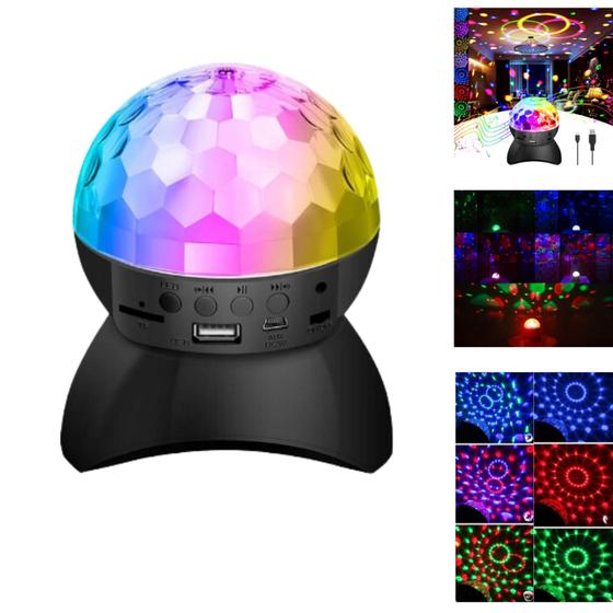 Imagem de Bola Maloca Giratoria Globo Laser Alto Falante Caixa de Som  Bluetooth Iluminação Para festa LEY2145