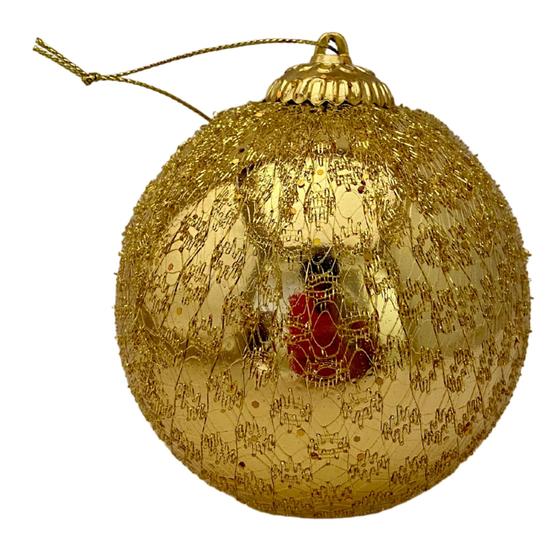Imagem de Bola Natal Decorada Dourada  10 cm.Ref:2020g Unid. 
