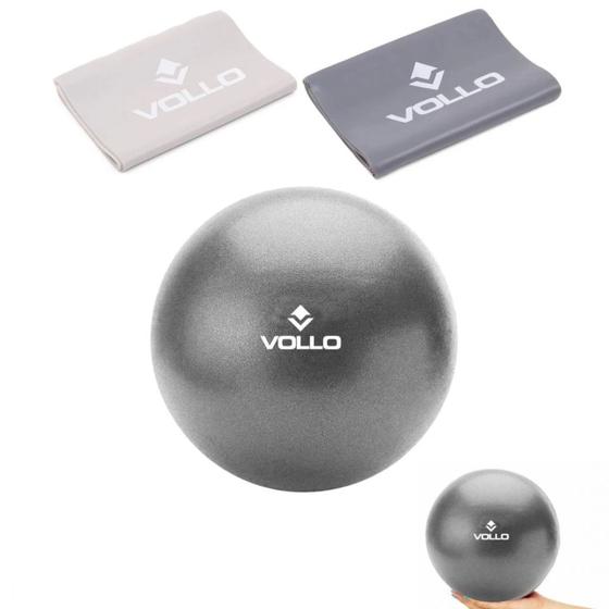 Imagem de Bola Overball 25cm para Pilates + 2 Faixas Elasticas Vollo  Vollo Sports 