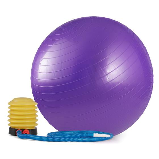 Imagem de Bola para Pilates treino Fitness Com Bomba de Ar de Pé Plast