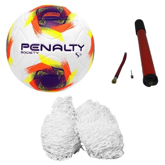 Imagem de Bola Penalty Society Oficial S11 R2 XXIII + Bomba + Rede 6M Fio 4