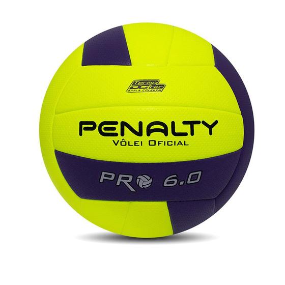 Imagem de Bola penalty volei 6.0 pro x amarelo roxo preto