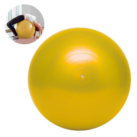 Imagem de Bola Pilates Ginástica 75cm Amarelo Yoga Fisioterapia Fitness Academia Alongamento Exercícios 200kg AntiBurst