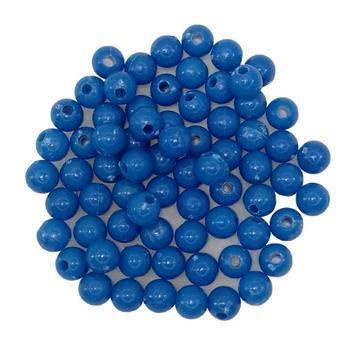 Imagem de Bola Plástica Leitosa c/furo 6/8mm Azul Royal 500gr Mm Biju