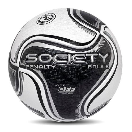 Imagem de Bola Society Penalty 8 Kick Off Preta Termotec Oficial