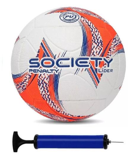 Imagem de Bola Society Penalty Lider Laranja e Azul + Bomba de Ar