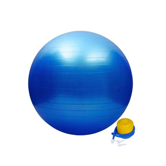 Bola Suiça 65cm Fitness Yoga Pilates Funcional Com Inflador Azul Menor preço em Bola Suiça 65cm Fitness Yoga Pilates Funcional Com Inflador Azul