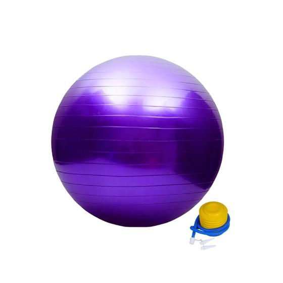 Bola Suiça 65cm Fitness Yoga Pilates Funcional Com Inflador Roxo Menor preço em Bola Suiça 65cm Fitness Yoga Pilates Funcional Com Inflador Roxo