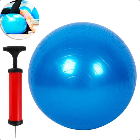 Imagem de Bola Suíça Pilates 55cm Yoga Abdominais + Bomba De Ar 18cm