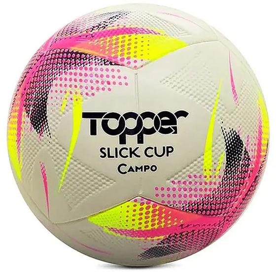 Imagem de Bola Topper Slick Cup Campo Unissex - Branco e Rosa