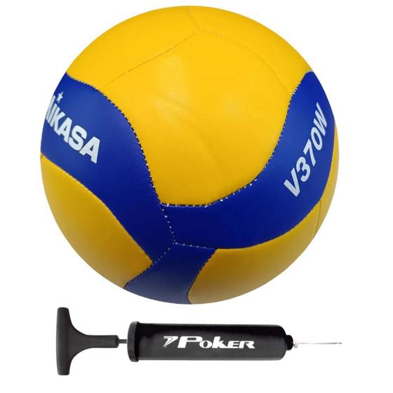 Imagem de Bola Vôlei de Quadra Mikasa Costurada V370W Oficial + Bomba de Ar