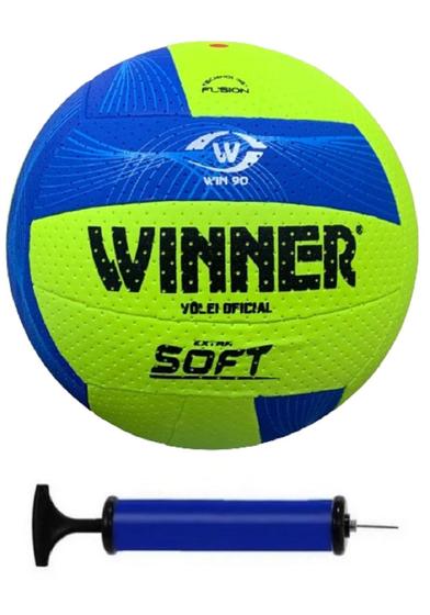 Imagem de Bola Volei Winner Oficial Extra Soft - Amarelo Neon + Bomba de Ar