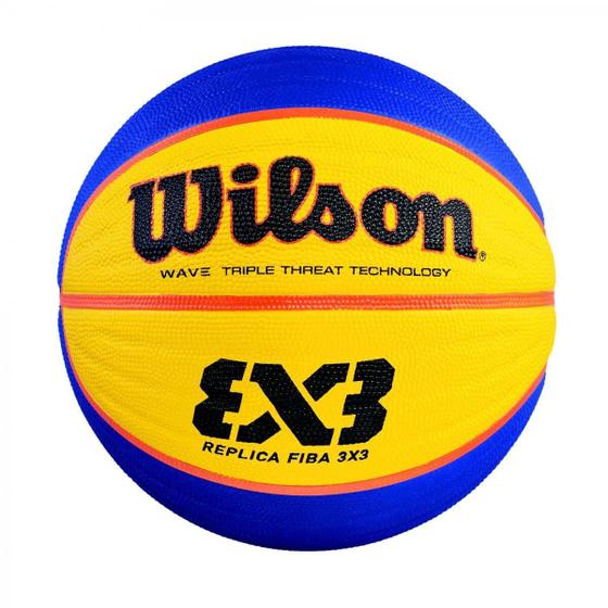 Imagem de Bola Wilson Replica Fiba 3x3 - unissex - azul+amarelo