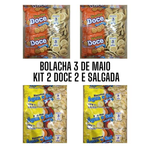 Imagem de Bolacha 3 de maio Doce e Salgada - kit com 4 unidades