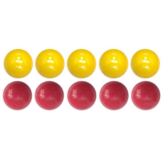 Imagem de Bolas 54mm Mata-Mata Amarela e Vermelha (10 Bolas)