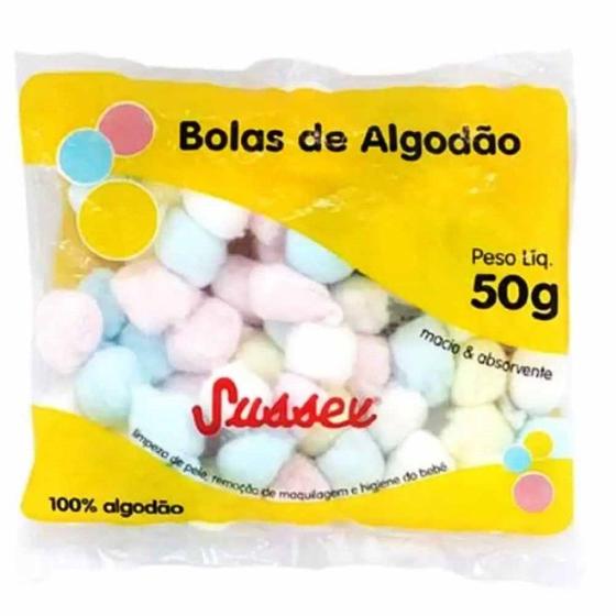 Imagem de Bolas de Algodão Colorido 50g - Sussex