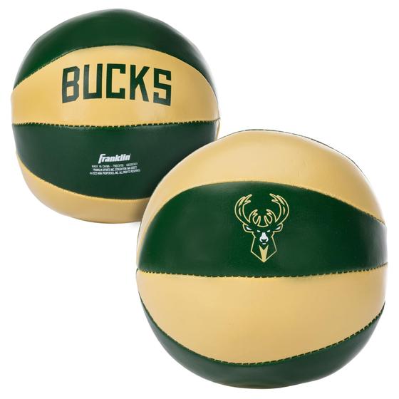 Imagem de Bolas de basquete de brinquedo Franklin Sports NBA Milwaukee Bucks, pacote com 2