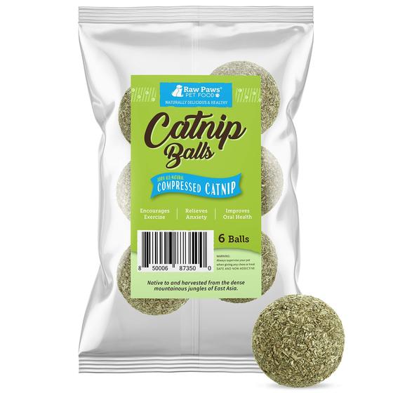 Imagem de Bolas de Catnip Raw Paws para Gatos - Pacote com 6 Unidades