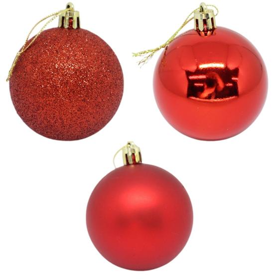 Imagem de Bolas de natal  para decoração 6cm fosca/lisa/glitter c/06